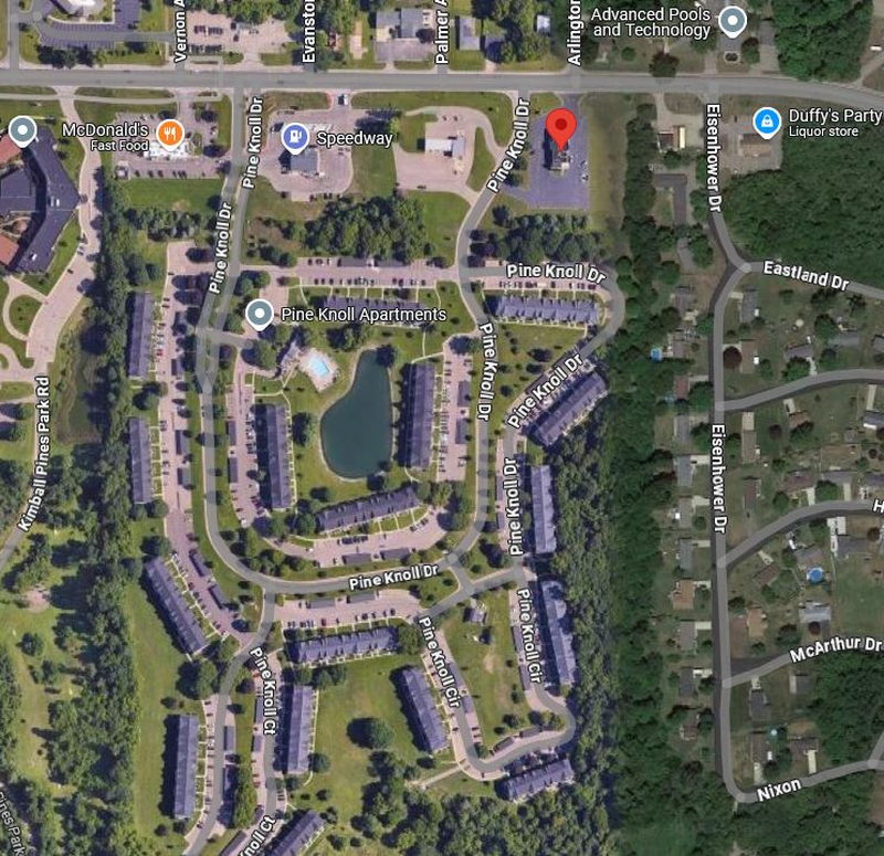 Pine Knoll Golf Course (The Knolls Golf Course) - Aerial Map Now Apartments (newer photo)